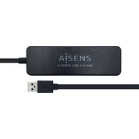 HUB AISENS A106-0399 USB 3.0 TIPO A/M-4 X TIPO A/H NEGRO 30 CM.