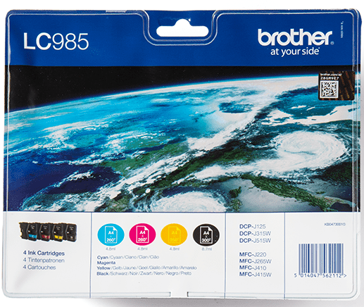 PACK BROTHER LC985VALBP CARTUCHOS 4 COLORES (CMYK) 