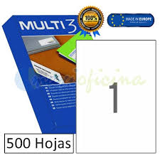 ETIQUETAS MULTI 3 10533 210X297 MM. 500 HOJAS